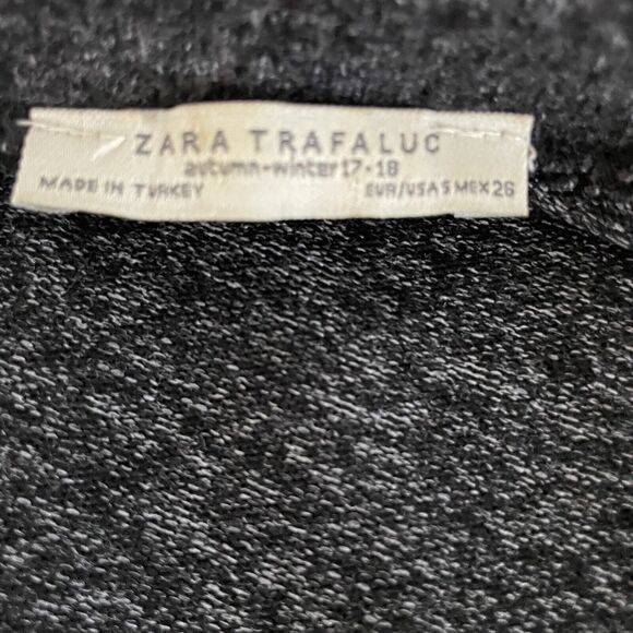ZARA Pearl Buttery Soft Touch Sweater Charcoal Grey Oversized 3/4 Sleeves SZ S - Picture 9 of 12